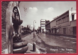 POSTCARD PHOTO ITALY FIUMICINO VIA TRAIANO STREET CIRCULATED 1957 - Fiumicino