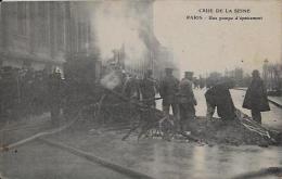 CPA PARIS Inondation Commerce Catastrophe Carte Ancienne Non Circulé Pompiers - Inondations De 1910