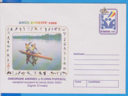 KAYAK CANOE ROMANIA  POSTAL STATIONERY 1999 - Kanu