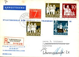 PAYS-BAS. N°787 & 789-90 De 1963 Sur Enveloppe Ayant Circulé. Indépendance. - Storia Postale