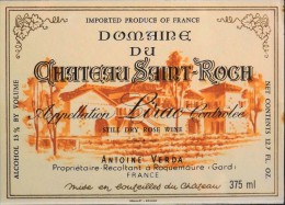 ETIQUETTE De VIN " CHÂTEAU St-ROCH - LIRAC " - Appellation Lirac Contrôlée 13° - 37,5cl - Parfait Etat - - Côtes Du Rhône