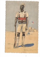 COF.0098/ Tirailleurs Sénégalais - Carte Illustrée Edmond Lajoux - Chad