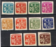 Lote 11 Sellos Periodicos, Checoslovaquia, 8 Dentado Particular, Yvert Num 26-35 * - Timbres Pour Journaux