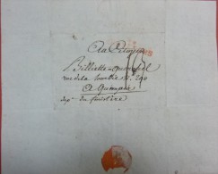 Lettre De Bruxelles AN 7 Pour Quimper, Cachet Rouge Bruxelles, Port 13 - 1794-1814 (Période Française)