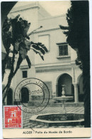ALGERIE CARTE MAXIMUM DU N°340A  18F. COUR MAURESQUE DU MUSEE DU BARDO OBLITERATION 1er JOUR ALGER 1-9-1957 - Cartes-maximum