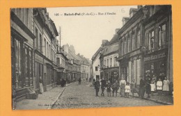 62 Pas De Calais Saint Pol Rue D ' Hesdin Animée Avec Magasin Lebel Marmontel - Saint Pol Sur Ternoise