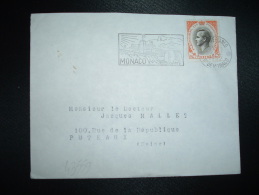 LETTRE TP RAINIER III O,25 OBL.MEC.4-4-1962 MONTE CARLO + CHATEAU - Lettres & Documents