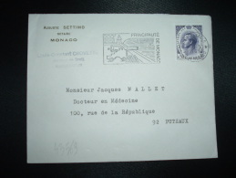 LETTRE TP RAINIER III 0,30 OBL.MEC.10-3-1969 MONTE CARLO + REMPART CHATEAU CANON - Briefe U. Dokumente