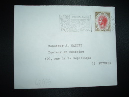 LETTRE TP RAINIER III 0,40 OBL.MEC.28-11-1969 MONTE CARLO + CHATEAU - Storia Postale