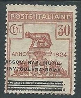 1924 REGNO PARASTATALI INV. GUERRA ROMA 30 CENT MH * - M39-8 - Franchise