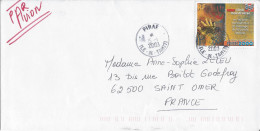 PIRAE ILE DE TAHITI 2003 Lettre Pour La France Timbre Festival International De Tatouage - Storia Postale