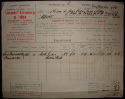 Fatura Papel Timbrado - Invoice England - 1904 LANGSTAFF, EHRENBERG & POLLAK - INVOICE - LIVERPOOL/LONDON - Regno Unito