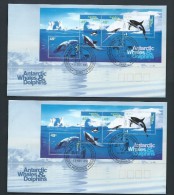 Australian Antarctic Territory 1995 Whale & Dolphin Miniature Sheet 4 Base FDC Set Official Unaddressed Scarce - FDC