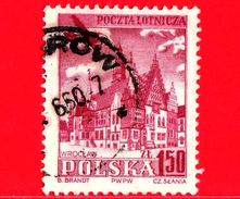 POLONIA - POLSKA - Usato - 1954 - Aereo Sopra Wroclaw - 1.50 P. Aerea - Used Stamps
