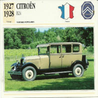 Fiche Technique Automobile Citroën B24 1927-1928 - Autos