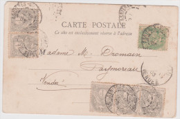 Carte Postale Versailles Chateau 1903 Affranchie Blanc 1ct Et 5ct - 1900-29 Blanc