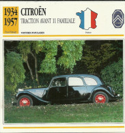 Fiche Technique Automobile Citroën Traction Avant 11 Familiale 1934-1957 - Autos