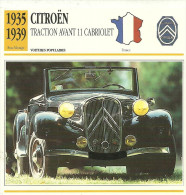 Fiche Technique Automobile Citroën Traction Avant 11 Cabriolet 1935-1939 - Voitures