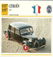 Fiche Technique Automobile Citroën Traction Avant 11B 1937-1957 - Voitures