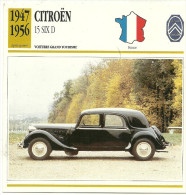 Fiche Technique Automobile Citroën Traction Avant 15 SIX D 1947-1956 - Voitures