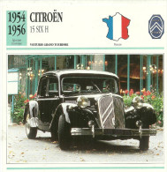 Fiche Technique Automobile Citroën Traction Avant 15 SIX H 1954-1956 - Voitures