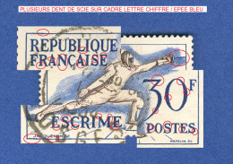 1953 N° 962  ESCRIME  1.2.1954 OBLITÉRÉ DOS TRACE CHARNIÈRE - Oblitérés