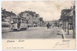 LUZERN: Obergrund Mit Strassenbahn Nach Kriens (Nahaufnahme!) 1903 - Kriens