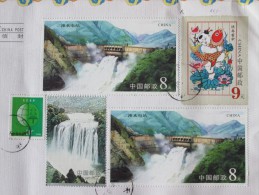 2001+ China - Genuinely Postally-Used - "Dams" & "Waterfalls" Stamps From M/s, On Pre-stamped Envelope - Gebruikt