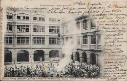 CPA Animée école Centrale Chahut Bizuth Circulé - Enseignement, Ecoles Et Universités