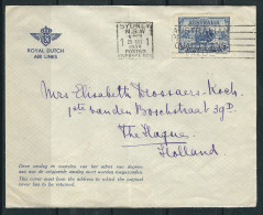 AUSTRALIE 1934 N° 98 Obl. S/enveloppe Comm. PA Royal Dutch Air Lines Pour Les Pays Bas - Storia Postale