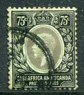 East Africa & Uganda Protectorates 1912-21 KGV - 75c Black/Emerald Olive Back - Wmk. Mult. Crown CA - Used (SG 52c) - East Africa & Uganda Protectorates