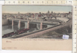 PO4813D# ROMA - FIUME TEVERE CON I PONTI PALATINO - CESTIO - FABRIZIO E GARIBALDI - Acquerellata  No VG - Pontes