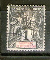 SAINT-PIERRE ET MIQUELON 1892   YVERT  N°59 OBLITERE - Used Stamps