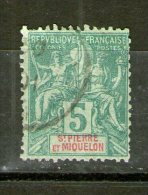 SAINT-PIERRE ET MIQUELON 1892   YVERT  N°62 OBLITERE - Used Stamps
