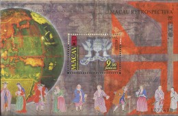 B) 1999 MACAU, RETROSPECTIVE, NO OTHER MORE, WORLD, PEOPLE, ANGEL, SHIELD, SOUVENIR SHEETS, MNH - Unused Stamps