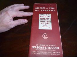 AA3-9 LC146 1955 Compagnie Des Wagons Lits Services Martimies Et Aériens Mars 1955 Europe Antilles Amérique Aviation - Timetables