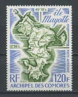 Comores 1974 PA N° 61 ** Neuf  = MNH Superbe Cote: 10,50 € Carte De L'île De Mayotte - Airmail