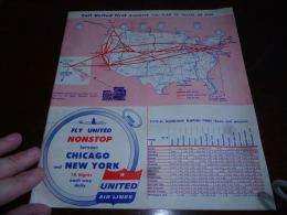 AA3-9 LC146 United Airlines Timetable Schedules 20 Pages Aviation Airlines  April 1955 - Orari