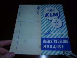 AA3-9 LC146 KLM Airlines Timetable Schedules 50 Pages Aviation Airlines  April 1955 - Orari