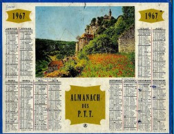 ALMANACH DES P.T.T 1967   -  ** ROCAMADOUR (LOT) **  - Photo : FRONVAL  -  Calendrier *OBERTHUR * - Big : 1961-70
