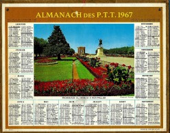 ALMANACH DES P.T.T 1967 (88)  -  ** PROMENADE DU PEYROU A MONTPELLIER **  - Photo : FRONVAL  -  Calendrier *OBERTHUR * - Big : 1961-70