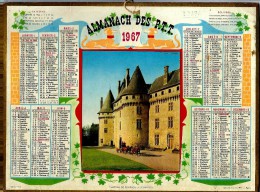 ALMANACH DES P.T.T 1967 (54)  -  ** CHATEAU DE POMPADOUR (Corrèze) **  - Photo : FRONVAL  -  Calendrier *OLLER * Série 2 - Grossformat : 1961-70