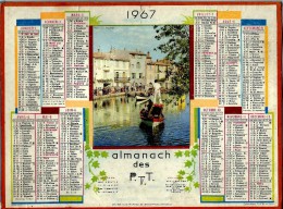 ALMANACH DES P.T.T 1967 (55)  -  ** JOUTES AUX MARTIGUES (B.d; R.) **  - Photo : FRONVAL  -  Calendrier *OLLER * Série 1 - Big : 1961-70