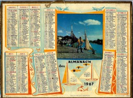 ALMANACH DES P.T.T 1967 (57)  -  ** PORT DE TROUVILLE (Calvados.) **  - Photo : BERGER  -  Calendrier *OLLER * Série 2 - Big : 1961-70