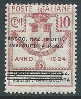 1924 REGNO PARASTATALI INV. GUERRA ROMA 10 CENT MNH ** - M44-5 - Franchise