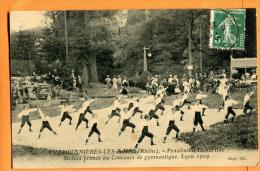 MBU-17  Charbonnières-les-Bains Pensionnat Lamartine. Section Primée Du Concours De Gymnastique Lyon 1909.Cachet Frontal - Charbonniere Les Bains