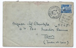 1758 - Lettre 1952 Daguin Chatillon Sur Loire Gandon 15f Pour Tours - 1921-1960: Modern Period