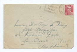 1761 - Lettre 1949 Daguin Caen Gandon 15f Plage Normandie Pour La Baule Paris 17 - 1921-1960: Modern Period