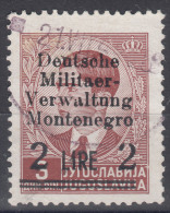 Germany Occupation Of Montenegro 1943 Mi#4 Used, Untypical Error - Missing Part Of Right "2" - Besetzungen 1938-45