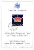 LIECHTENSTEIN. N°490 De 1971 Sur Document De Fêtes De Fin D'année. Coiffe Princière. - Lettres & Documents